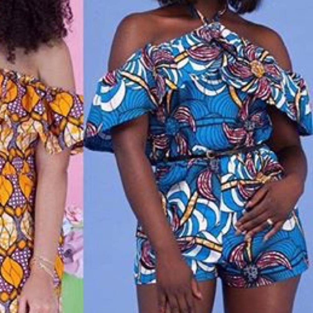 Grassfields African Print Romper Playsuit
